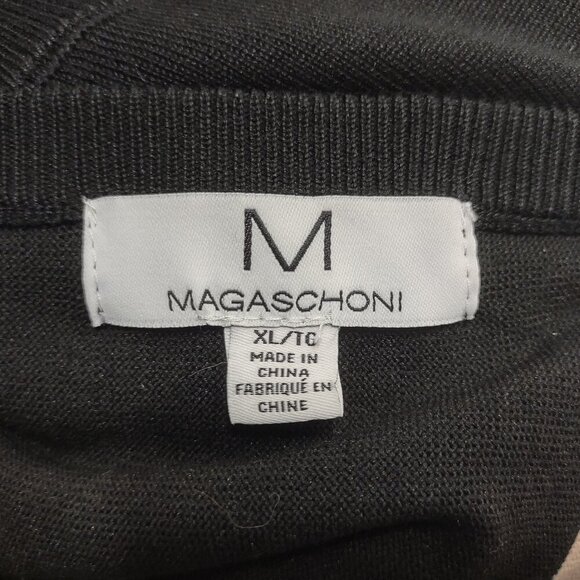 Magaschoni black tan beige blend crew neck pullover sweater ladies XL X-Large - Picture 6 of 7